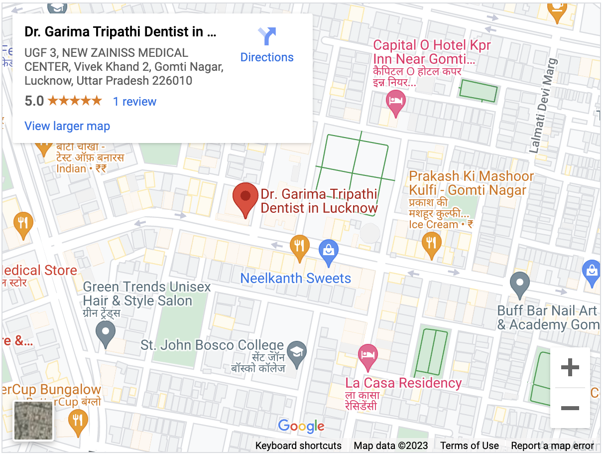 Dr Garima Tripathi Location Map